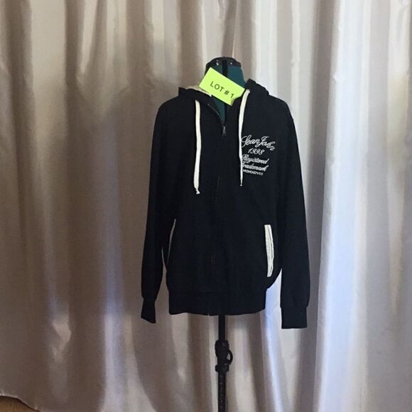 SEAN JOHN a hoodie in black with cream colored accents in large - Picture 1 of 15